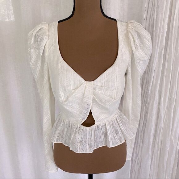Bailey 44 Semi-Sheer Long Sleeve Cotton Top - Picture 1 of 10